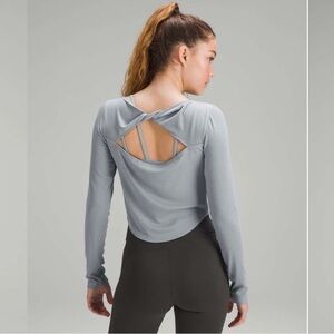 Lululemon Modal Silk Twist-Back Yoga Long-Sleeve Shirt 6